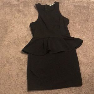 Lush Black Peplum Dress Size M